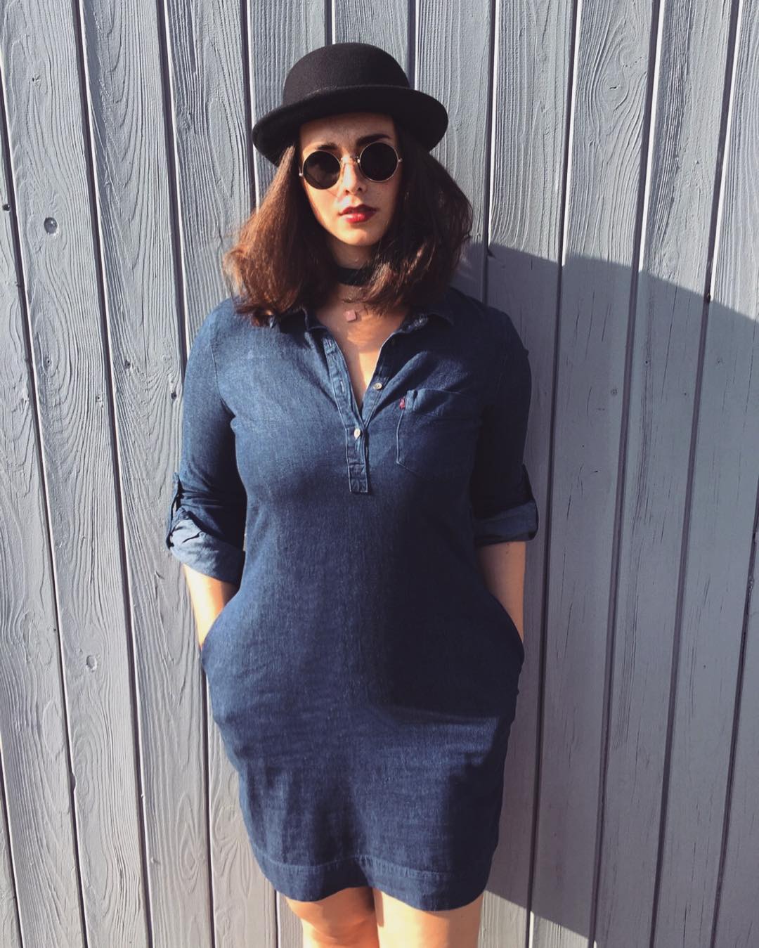 denim short gown