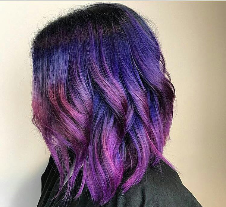 girl with purple ombre hair