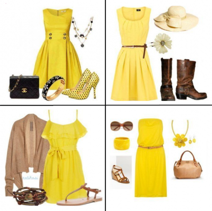 matching yellow outfits