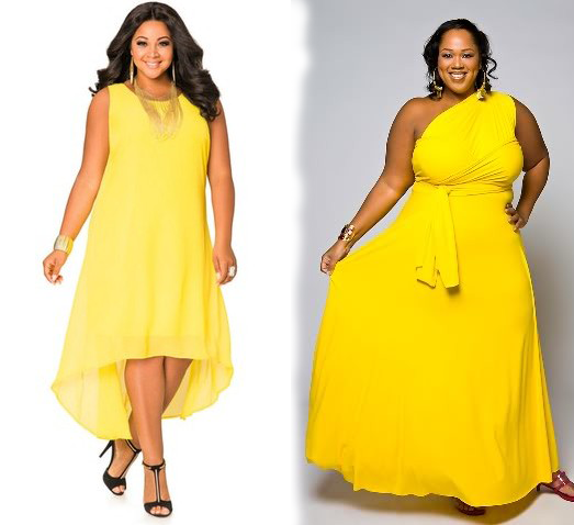 yellow dresses for plus size women