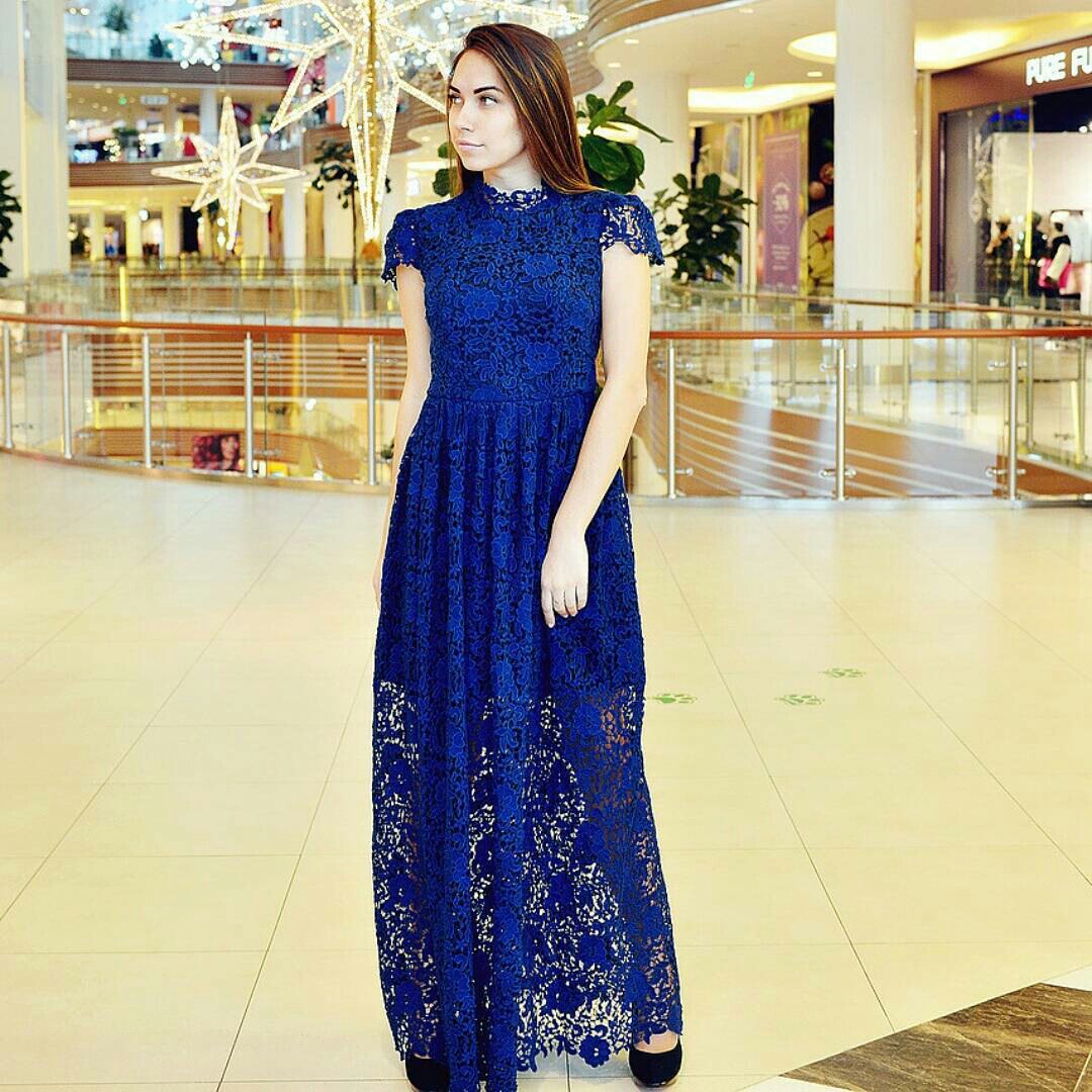 long frock blue colour