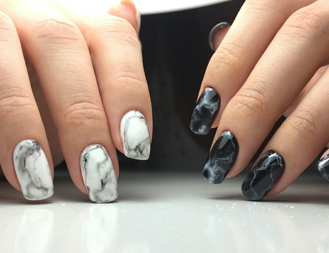 Marble is the most popular nail art design on Instagram