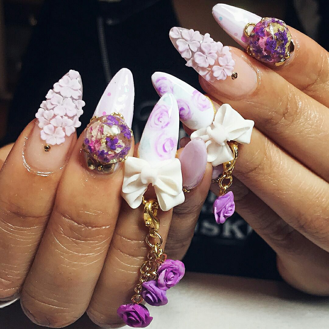 nail designs with 3d bows