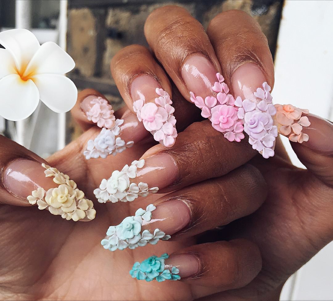 how to make 3d nail art flowers