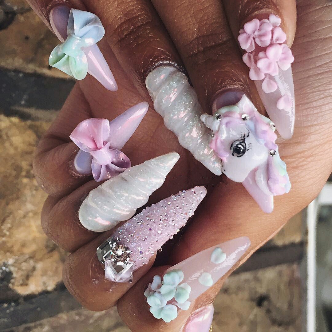 3d bow nail designs