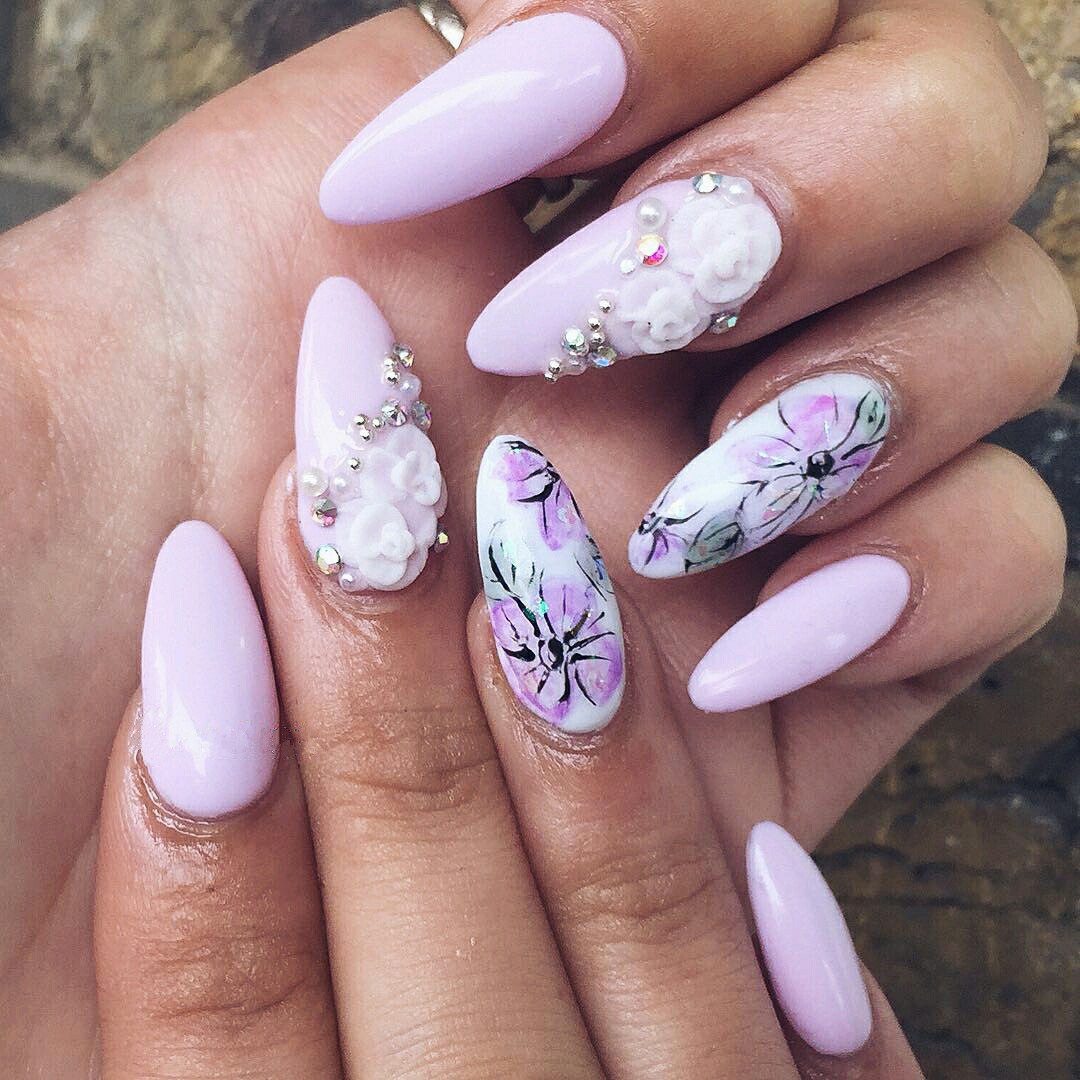 Floral Bouquet 3D Nails