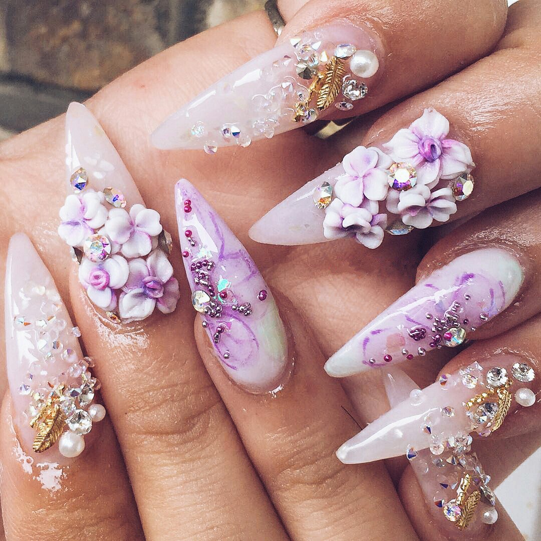 flower nails art design