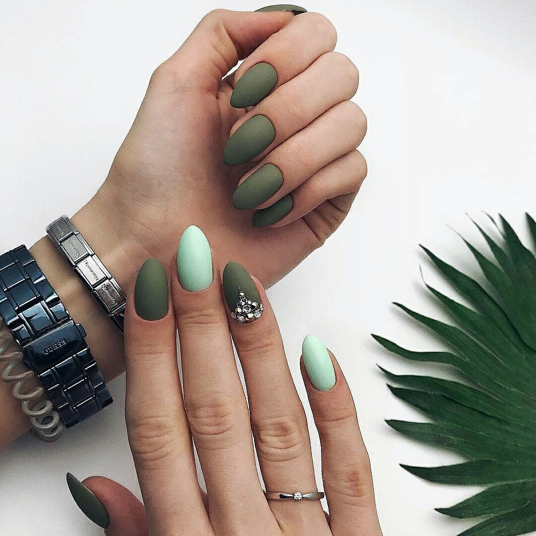 Multi Colored Nails Trend 2019 in spring 2019 many designers offer to combine the french and moon nail designs this combination looks very stylish especially on short and medium length