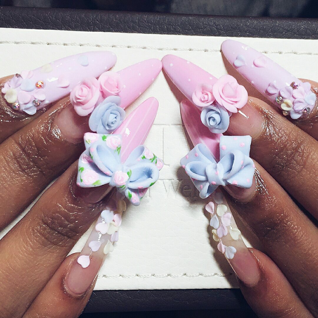 3d acrylic nail bows