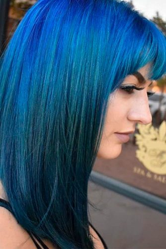 Blue Bob with Bangs