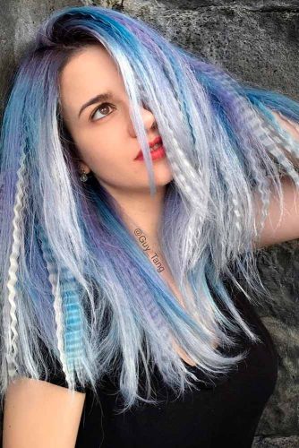 48 Best Photos Purple & Blue Hair - Purple And Blue Hair Color With A Nice Hair Accessory Miladies Net