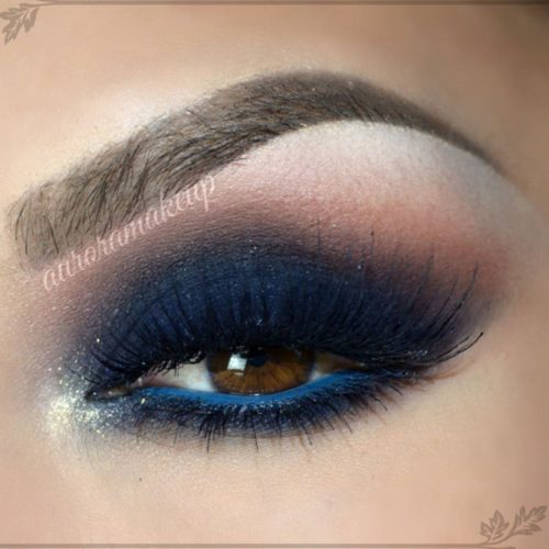 Dark Blue Eyeshadows on Brown Eyes