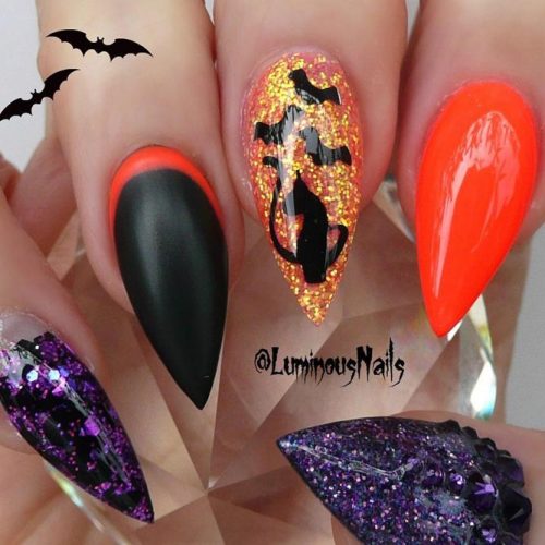 Stiletto Nail Designs: 24 Cute Stiletto Acrylic Nails Ideas - LadyLife