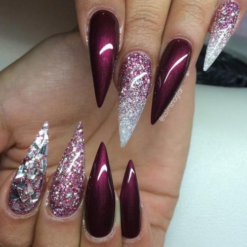 stiletto nails black designs