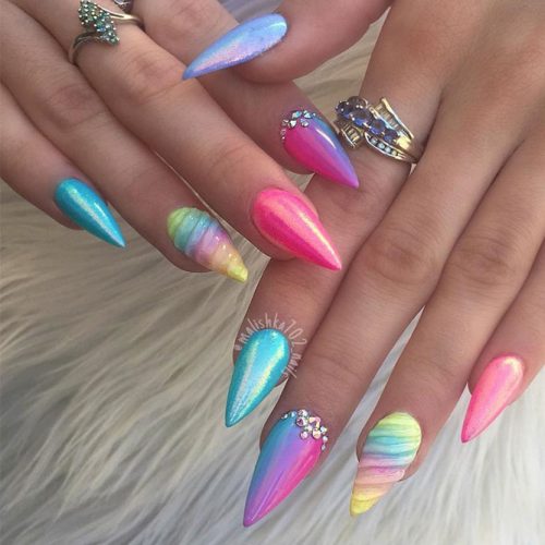 Stiletto Nail Designs: 24 Cute Stiletto Acrylic Nails Ideas - LadyLife