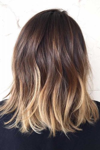 ombre hair brown to blonde medium length