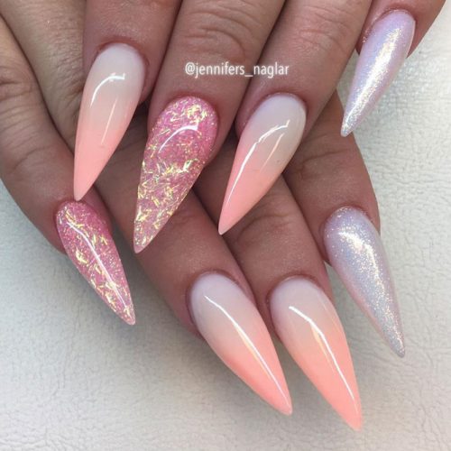 Stiletto Nail Designs: 24 Cute Stiletto Acrylic Nails Ideas - LadyLife