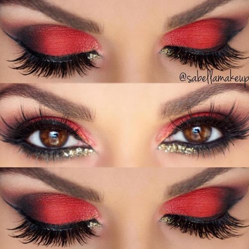 Red Eyeshadow Ideas For Brown Eyes