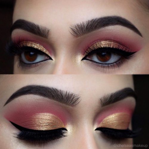 red and gold eyeshadow