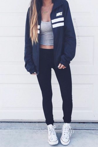 cute outfits with joggers for school