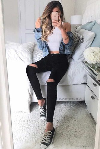 cute outfits for school with jeans