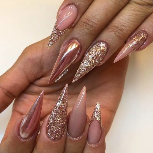 Beautiful Glitter Nude Nails Designs Picture 2