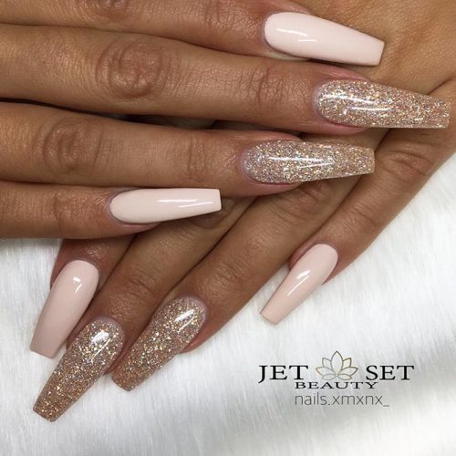 Beautiful Glitter Nude Nails Designs Picture 3