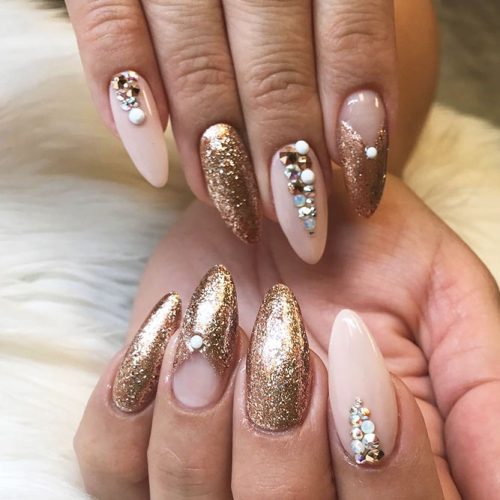 Beautiful Glitter Nude Nails Designs Picture 5