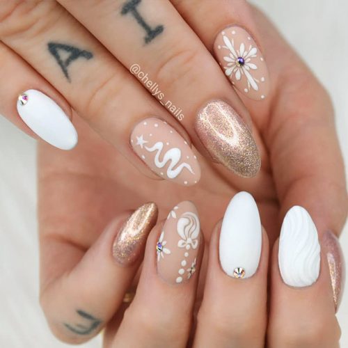 Beautiful Glitter Nude Nails Designs Picture 6