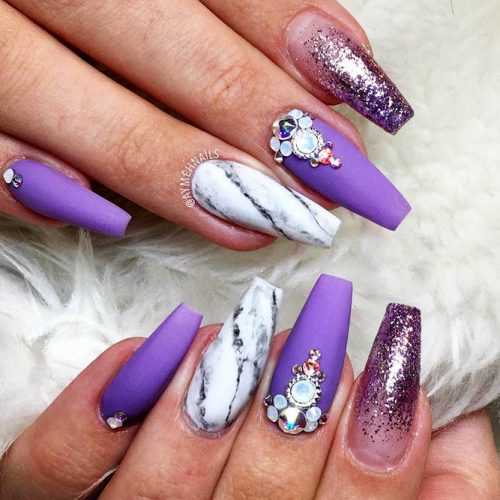 Bright Glitter Designs for Ballerina Nails Picture 6