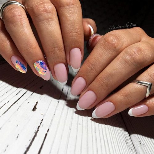 Classy French Almond Nails Picture 2