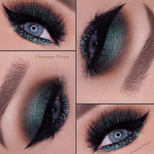 Green Glitter Eye Makeup Saubhaya Makeup