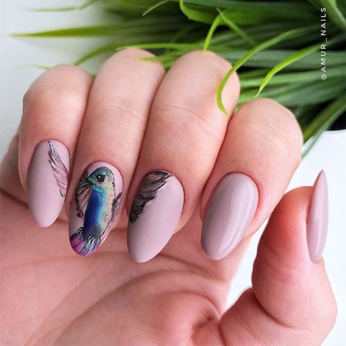 Matte Almond Shaped Nails Picture 2