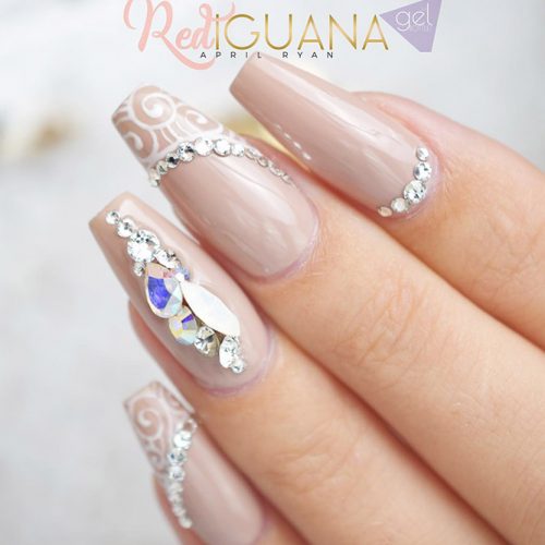 Nude Nails with Rhinestones Picture 1