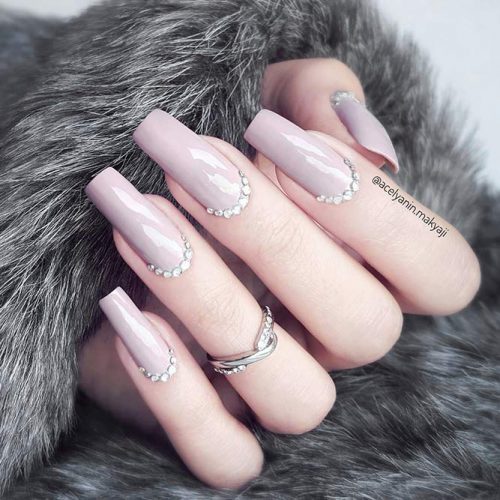 Nude Nails with Rhinestones Picture 6 