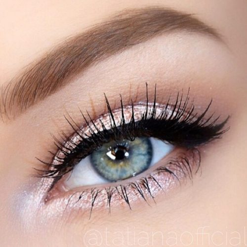 Rose Glitter Eye Makeup