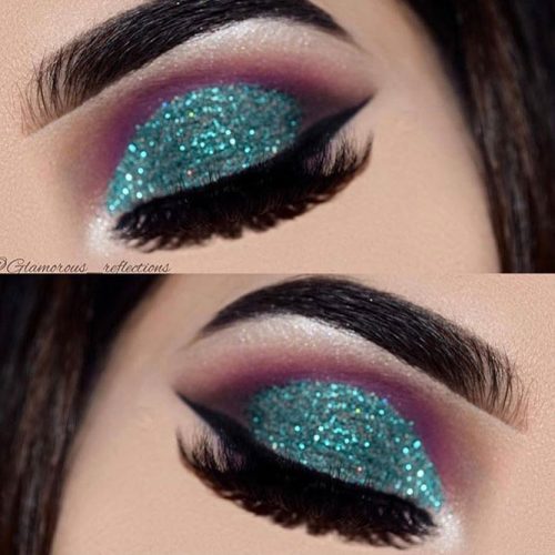 Navy Glitter Smokey Eyes Tutorial