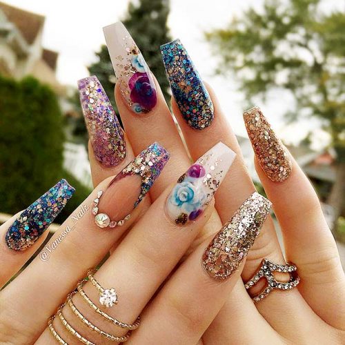 Sparkling Ballerina Nail Designs with Stones Picture 3