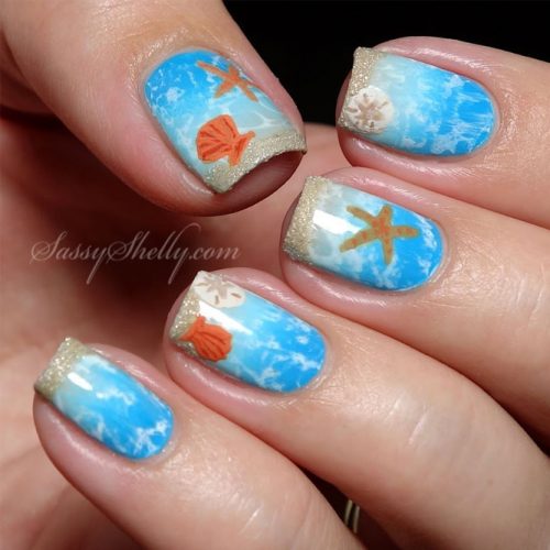 Water Spotted Beach Nails