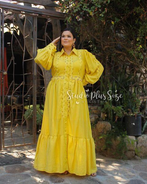 Plus Size Yellow Dresses