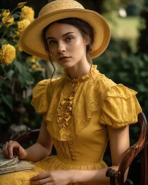 Hat with Yellow Dress