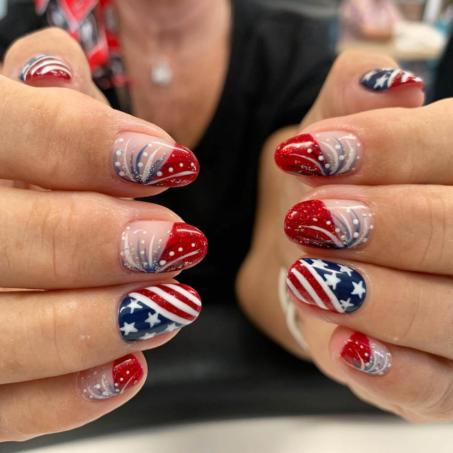 4th of july Firework Nails