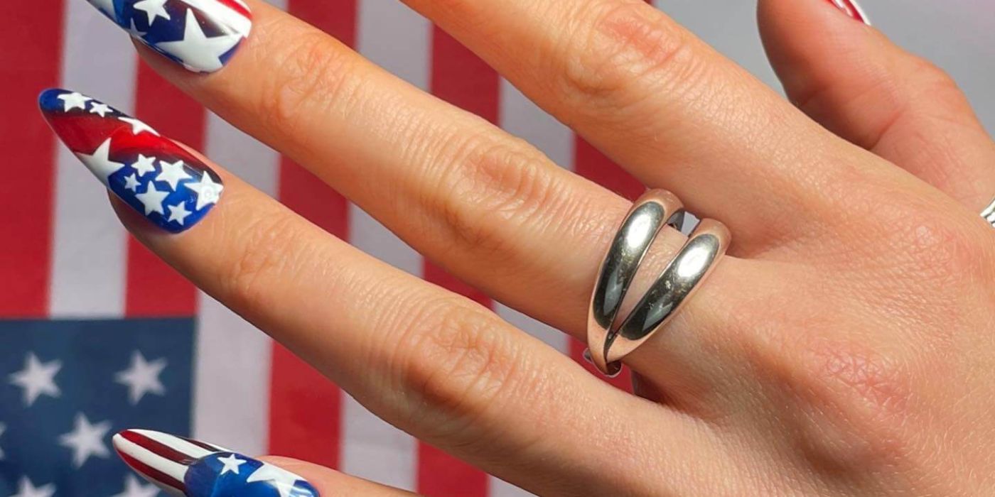 american flag nails design for 4th of july