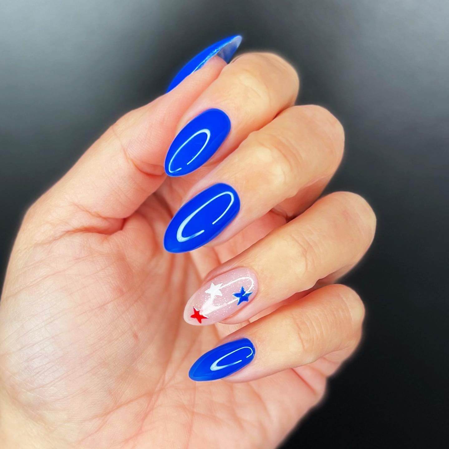 4th of july Nails with Stars
