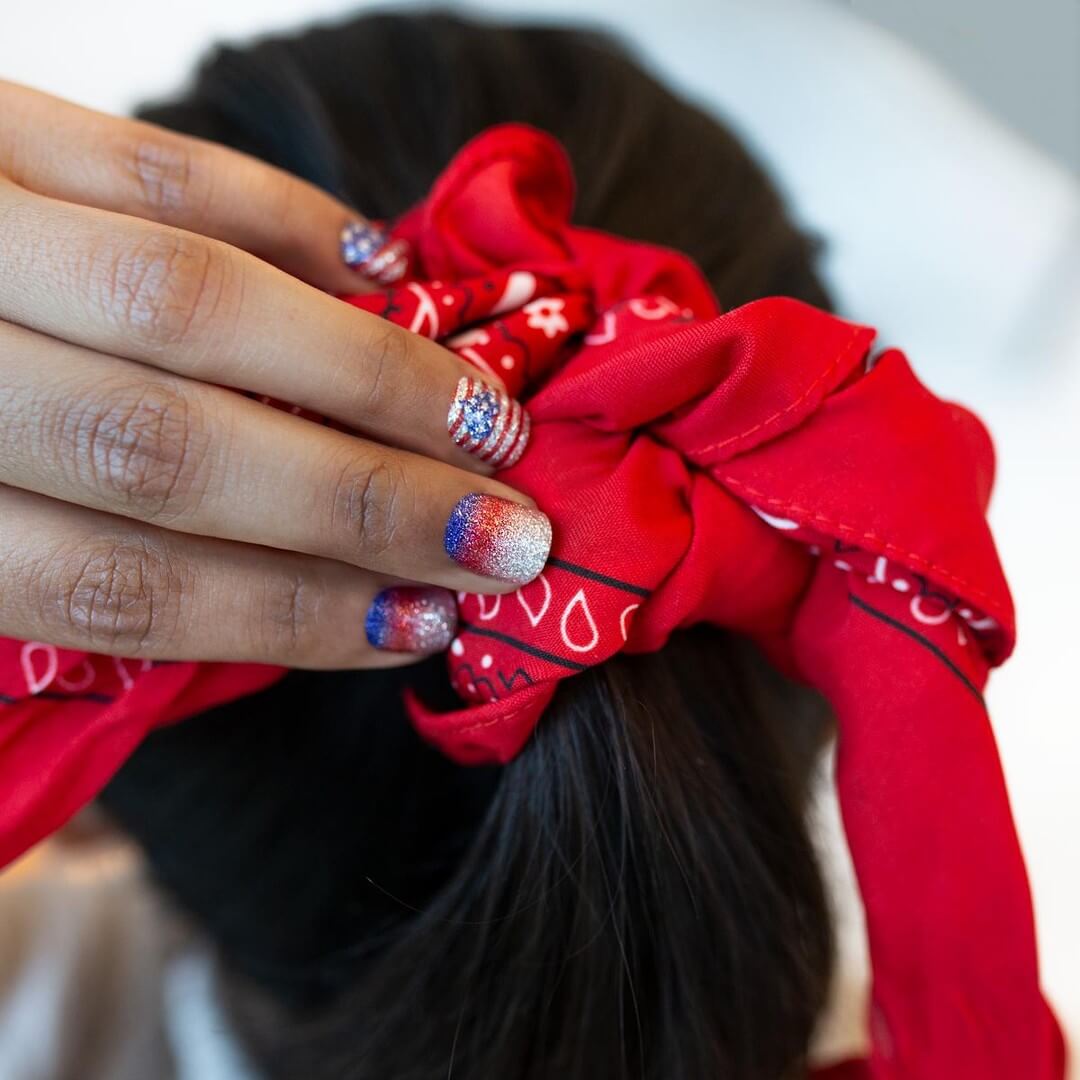 american flag Short Nails