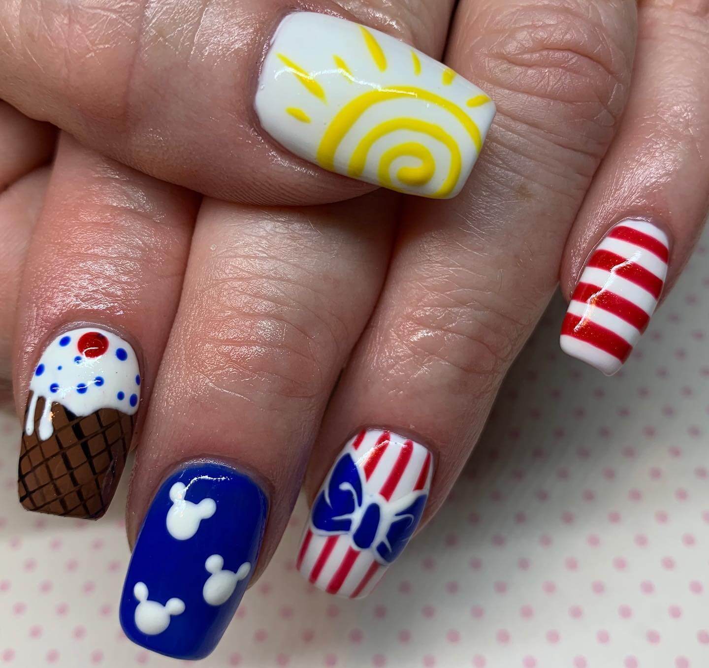 american flag Disney Nails