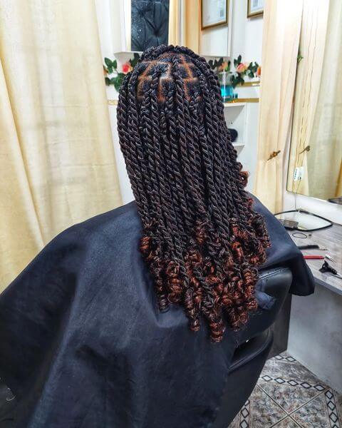 Medium Senegalese Twist with Curly Ends
