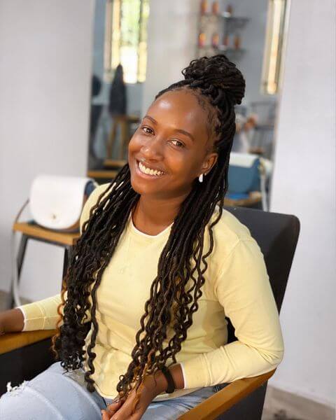Updo for Senegalese Twists