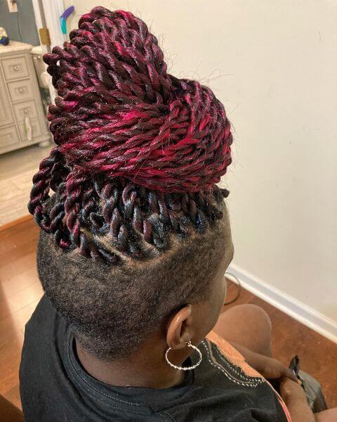 Senegalese Twists with Shaved Sides