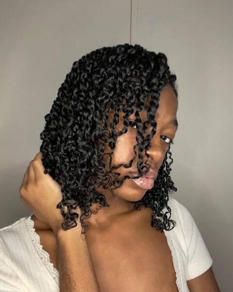 Short Senegalese Twist with Curly Ends